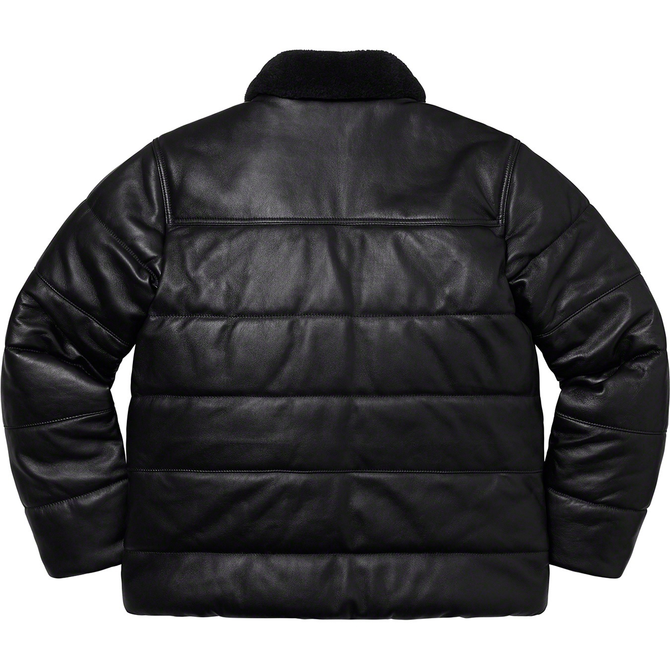 Supreme®/Schott® Shearling Collar Leather Puffy Jacket view 6
